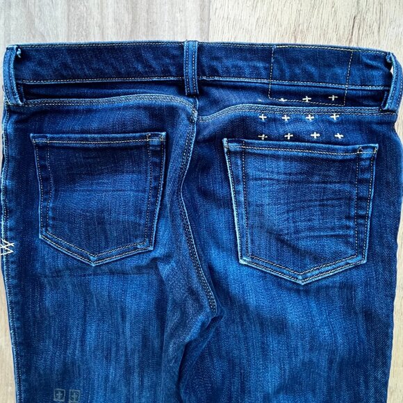 KSUBI SUPER SKINNY ZIP HEM LOW RISE WOMEN’S JEANS sz 27 Destructed Denim - Picture 8 of 15